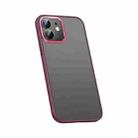 For iPhone 12 mini Metal Lens Skin Feel Frosted Phone Case(Red) - 1