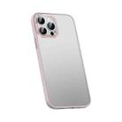 For iPhone 12 Pro Metal Lens Skin Feel Frosted Phone Case(Pink) - 1