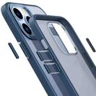For iPhone 12 Pro Metal Lens Skin Feel Frosted Phone Case(Dark Blue) - 4