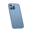 For iPhone 12 Pro Metal Lens Skin Feel Frosted Phone Case(Sierra Blue) - 1