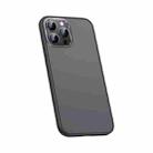 For iPhone 12 Pro Max Metal Lens Skin Feel Frosted Phone Case(Bright Black) - 1