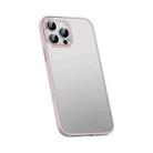 For iPhone 12 Pro Max Metal Lens Skin Feel Frosted Phone Case(Pink) - 1