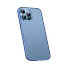 For iPhone 12 Pro Max Metal Lens Skin Feel Frosted Phone Case(Sierra Blue) - 1