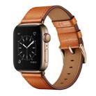 Classic Cowhide Genuine Leather Watch Band For Apple Watch Ultra 49mm / Series 8&7 45mm / SE 2&6&SE&5&4 44mm / 3&2&1 42mm(Brown) - 1