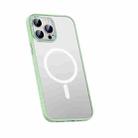 For iPhone 14 Pro Metal Lens Skin Feel Frosted Magsafe Phone Case(Green) - 1