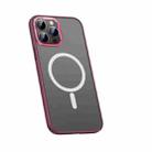 For iPhone 14 Pro Metal Lens Skin Feel Frosted Magsafe Phone Case(Red) - 1