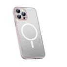 For iPhone 14 Pro Metal Lens Skin Feel Frosted Magsafe Phone Case(Pink) - 1