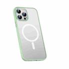 For iPhone 14 Pro Max Metal Lens Skin Feel Frosted Magsafe Phone Case(Green) - 1