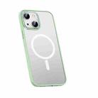 For iPhone 13 Metal Lens Skin Feel Frosted Magsafe Phone Case(Green) - 1