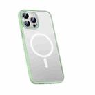 For iPhone 13 Pro Max Metal Lens Skin Feel Frosted Magsafe Phone Case(Green) - 1