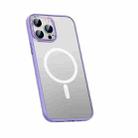 For iPhone 13 Pro Max Metal Lens Skin Feel Frosted Magsafe Phone Case(Lavender Purple) - 1