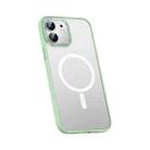 For iPhone 12 Metal Lens Skin Feel Frosted Magsafe Phone Case(Green) - 1