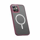 For iPhone 12 mini Metal Lens Skin Feel Frosted Magsafe Phone Case(Red) - 1
