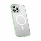 For iPhone 12 Pro Max Metal Lens Skin Feel Frosted Magsafe Phone Case(Green) - 1