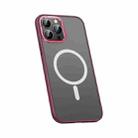 For iPhone 12 Pro Max Metal Lens Skin Feel Frosted Magsafe Phone Case(Red) - 1