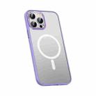 For iPhone 12 Pro Max Metal Lens Skin Feel Frosted Magsafe Phone Case(Lavender Purple) - 1