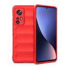 For Xiaomi 12 Magic Shield TPU + Flannel Phone Case(Red) - 1