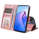 For OPPO Reno8 5G Global JSM Calf Texture Leather Phone Case(Pink) - 1