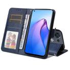 For OPPO Reno8 5G Global JSM Calf Texture Leather Phone Case(Blue) - 1