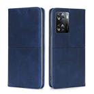 For OPPO A57s 4G / A57e 4G Cow Texture Magnetic Leather Phone Case(Blue) - 1
