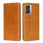 For OPPO K10 5G Global Cow Texture Magnetic Leather Phone Case(Light Brown) - 1