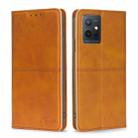 For vivo Y52t Cow Texture Magnetic Leather Phone Case(Light Brown) - 1