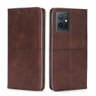 For vivo Y52t Cow Texture Magnetic Leather Phone Case(Dark Brown) - 1