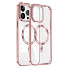 For iPhone 14 Pro Dial Plate Magsafe Electroplated Phone Case(Pink) - 1