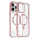 For iPhone 14 Pro Max Dial Plate Magsafe Electroplated Phone Case(Pink) - 1