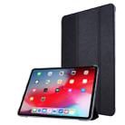 For iPad Pro 11(2020) TPU Silk Texture Three-fold Horizontal Flip Leather Tablet Case with Holder(Black) - 1