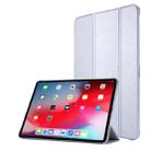For iPad Pro 11(2020) TPU Silk Texture Three-fold Horizontal Flip Leather Tablet Case with Holder(Silver) - 1