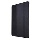 For iPad Pro 12.9 (2020) TPU Silk Texture Three-fold Horizontal Flip Leather Tablet Case with Holder(Black) - 2