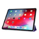 For iPad Pro 12.9 (2020) TPU Silk Texture Three-fold Horizontal Flip Leather Tablet Case with Holder(Purple) - 4