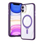 For iPhone 11 Magsafe Invisible Holder Phone Case(Purple) - 1