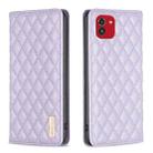 For Samsung Galaxy A03 166mm Diamond Lattice Magnetic Leather Flip Phone Case(Purple) - 1
