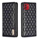 For Samsung Galaxy A03 166mm Diamond Lattice Magnetic Leather Flip Phone Case(Black) - 1