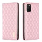 For Samsung Galaxy A03s / A02s Diamond Lattice Magnetic Leather Flip Phone Case(Pink) - 1