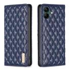 For Samsung Galaxy A04 4G Diamond Lattice Magnetic Leather Flip Phone Case(Blue) - 1