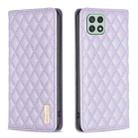 For Samsung Galaxy A22 5G Diamond Lattice Magnetic Leather Flip Phone Case(Purple) - 1