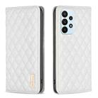 For Samsung Galaxy A23 / M23 / M13 4G Diamond Lattice Magnetic Leather Flip Phone Case(White) - 1