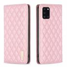 For Samsung Galaxy A31 Diamond Lattice Magnetic Leather Flip Phone Case(Pink) - 1