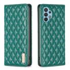 For Samsung Galaxy A32 4G Diamond Lattice Magnetic Leather Flip Phone Case(Green) - 1