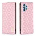 For Samsung Galaxy A32 4G Diamond Lattice Magnetic Leather Flip Phone Case(Pink) - 1