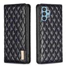 For Samsung Galaxy A32 4G Diamond Lattice Magnetic Leather Flip Phone Case(Black) - 1