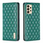 For Samsung Galaxy A33 Diamond Lattice Magnetic Leather Flip Phone Case(Green) - 1