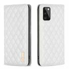 For Samsung Galaxy A41 Diamond Lattice Magnetic Leather Flip Phone Case(White) - 1