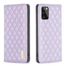For Samsung Galaxy A41 Diamond Lattice Magnetic Leather Flip Phone Case(Purple) - 1