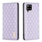 For Samsung Galaxy A42 5G Diamond Lattice Magnetic Leather Flip Phone Case(Purple) - 1