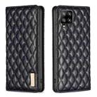 For Samsung Galaxy A42 5G Diamond Lattice Magnetic Leather Flip Phone Case(Black) - 1