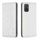 For Samsung Galaxy A71 4G Diamond Lattice Magnetic Leather Flip Phone Case(White) - 1